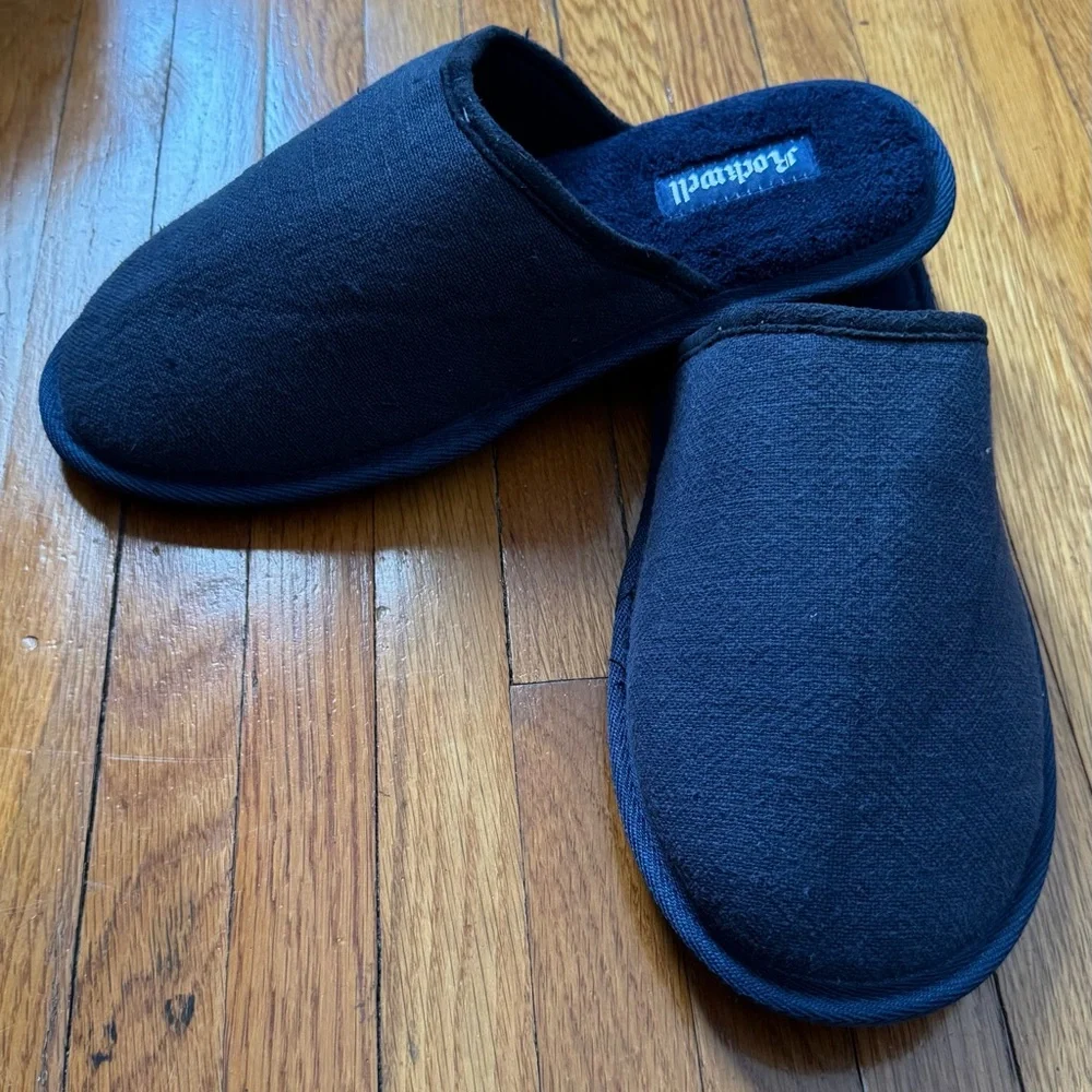 NWT Rockwell Men's Navy blue memory foam insole Slippers, size L 11-12 comfy